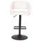Emma and Oliver Shae Contemporary Upholstered Adjustable Height Barstool with Rounded, Cutout Mid-Back and Pedestal Base
